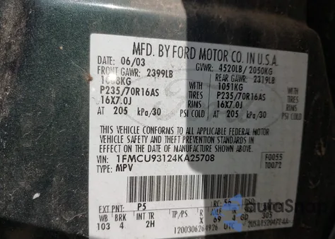 2004 Ford Escape Xlt from USA, damaged, VIN 1FMCU93124KA25708